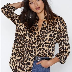 Leopard print Nasty Gal blouse